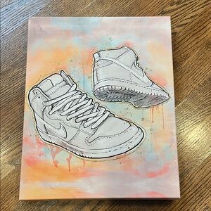 Nike Jordan Sneaker Hanging Art Canvas Room Decor Sign